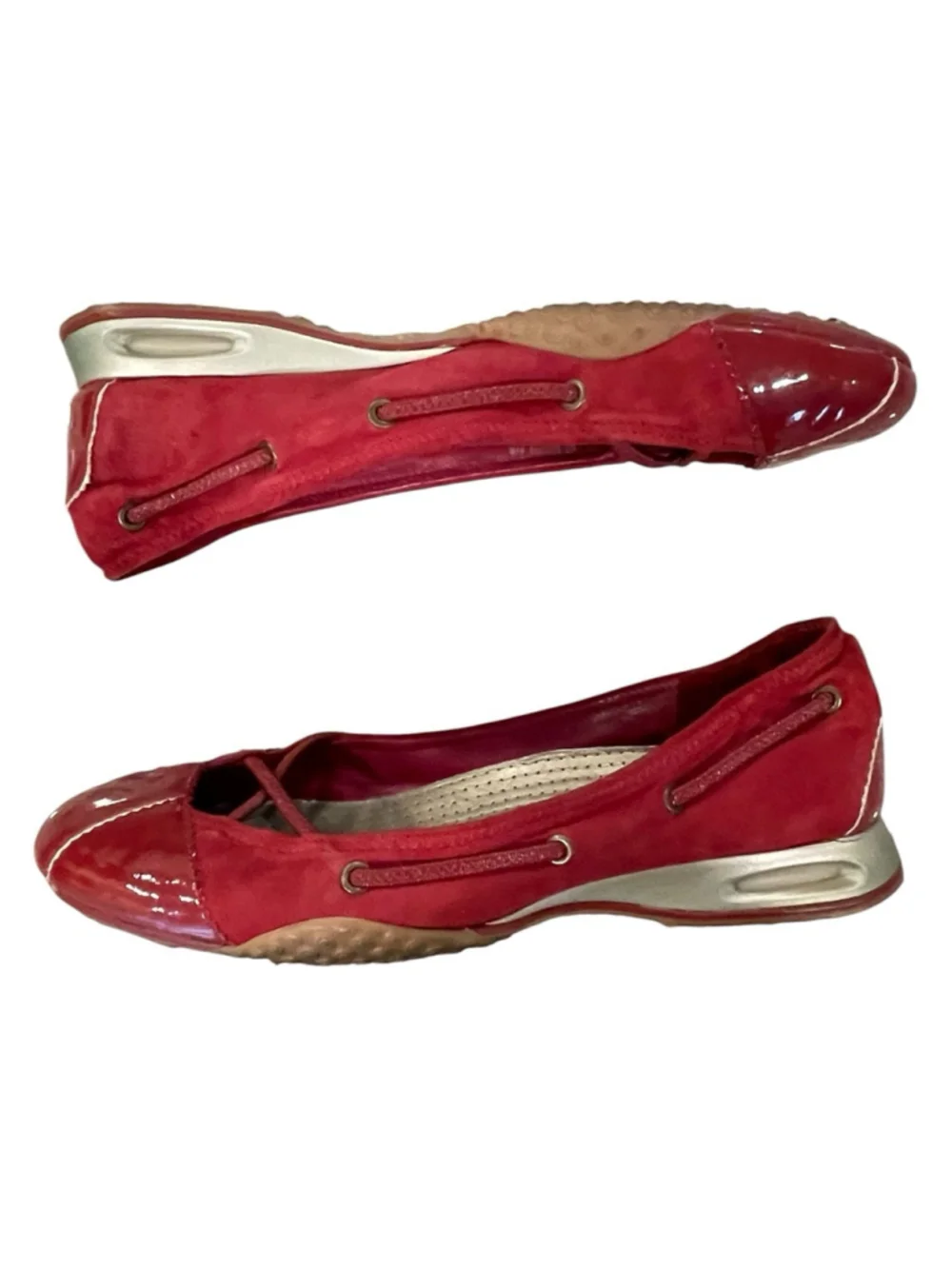 Cole Haan G Series Womens 8.5 Ballet Flat Slip On Sneaker Comfort Suede Patent